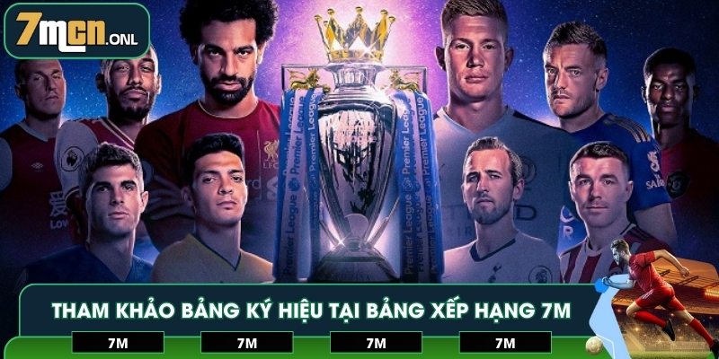 Tham khảo bảng ký hiệu tại bảng xếp hạng 7M